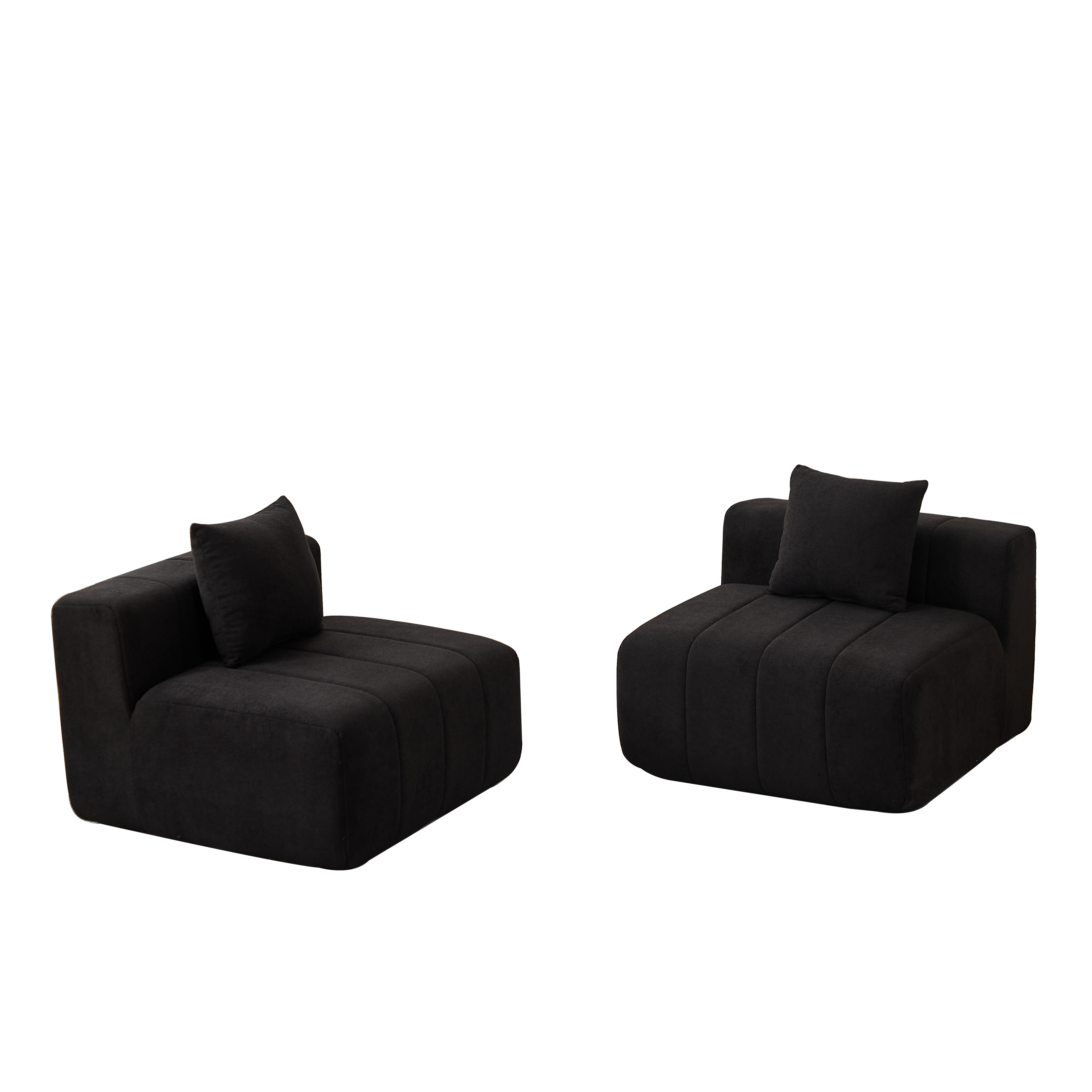 Chenille Sectional Sofa With 2 Pillows,Symmetrical Modular Sofa Sectional For Bedroom, Living Room, Office For Leisure Or Nap, Reading Room, And Lobby