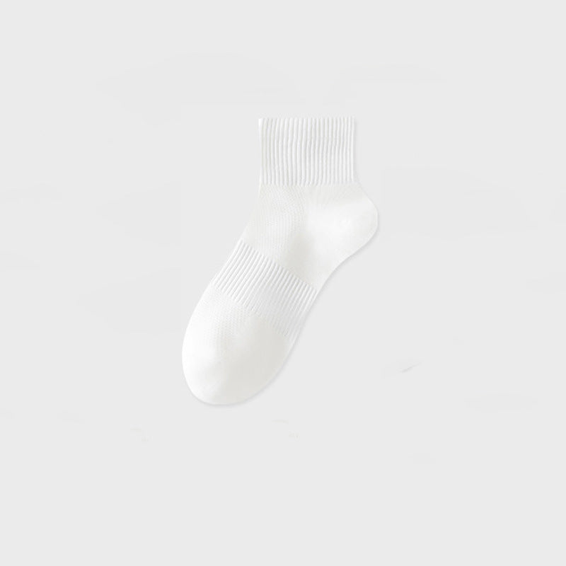 Men's Summer Thin Mesh Breathable White Socks