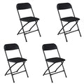 4 Pieces Black Injection-molded Classic Style Courtyard Plastic Folding Chairs