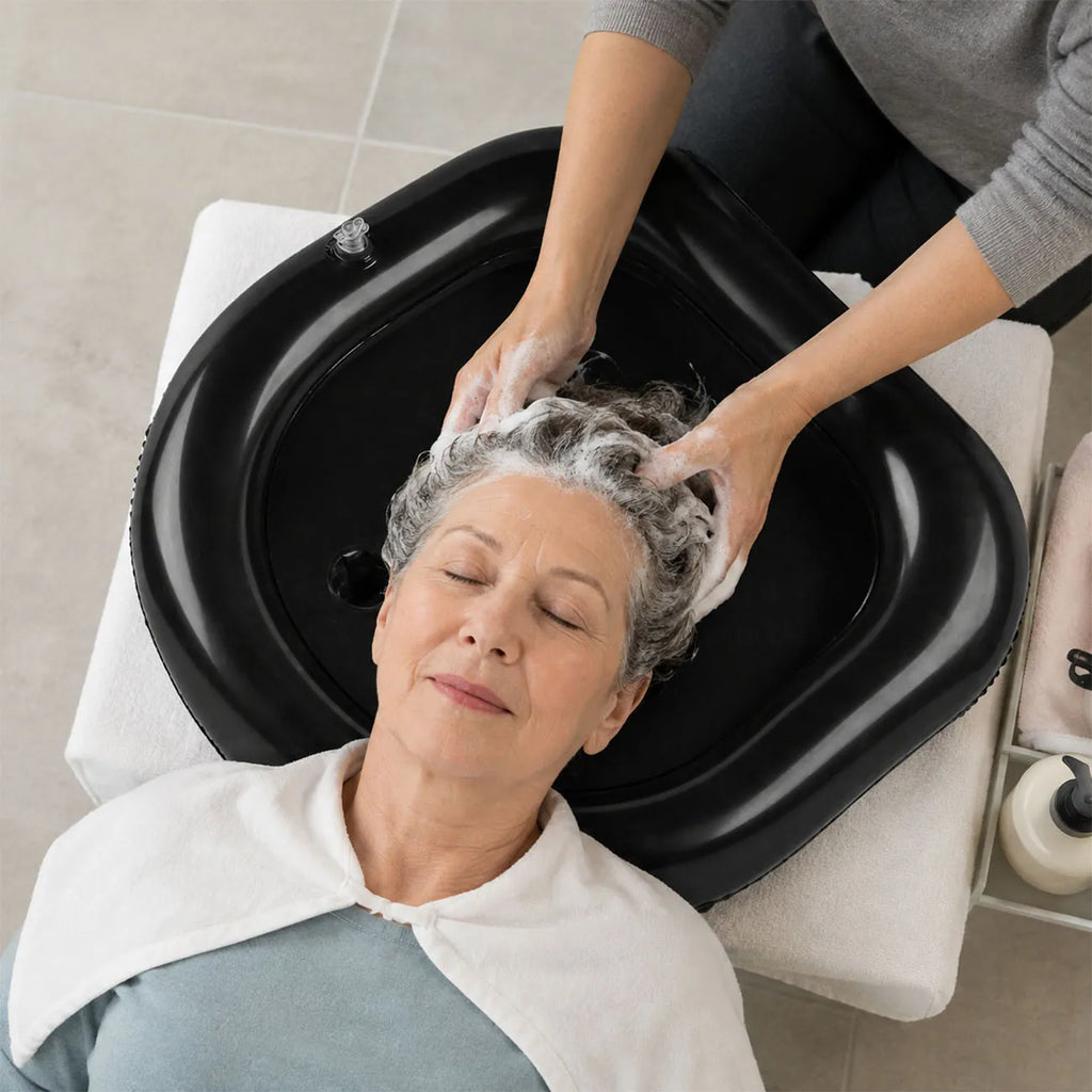 Inflatable Shampoo Basin with Neck Support – Portable