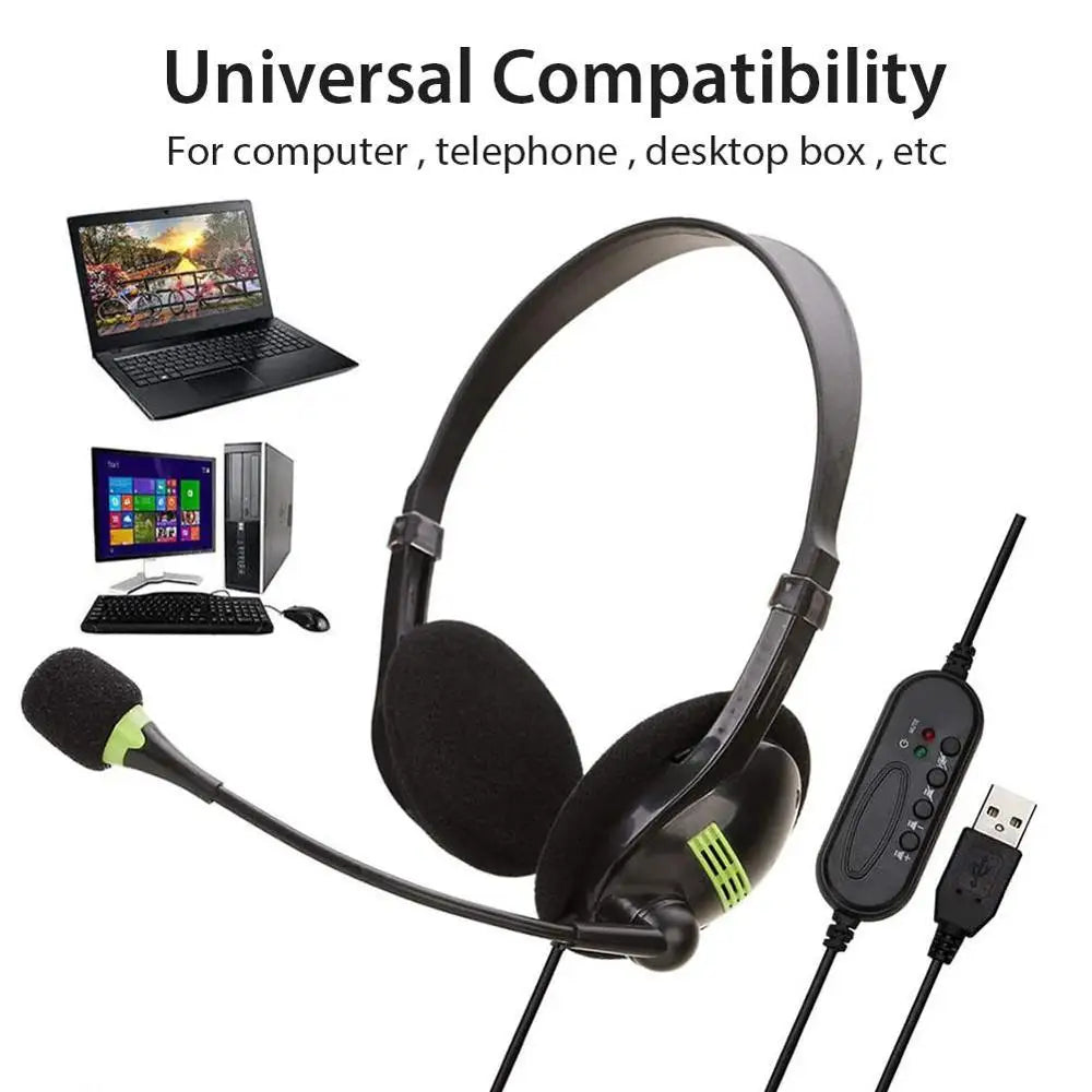 Kebidu Wired Headset with Microphone – USB & 3.5mm