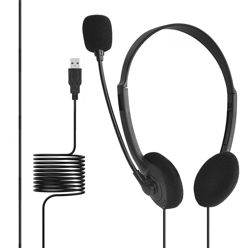 Virwir USB Wired Headset with Noise-Cancelling Mic
