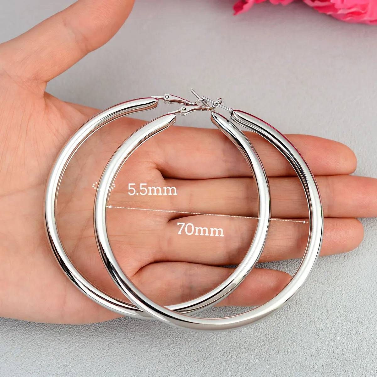 Smooth Circle Hoop Earrings – Gold & Silver, 15mm–70mm | Women's Fashion Jewelry