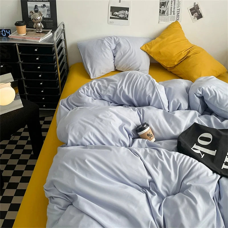 Dreamreal 100% Washed Cotton Bedding Set – 4-Piece Duvet Cover Set