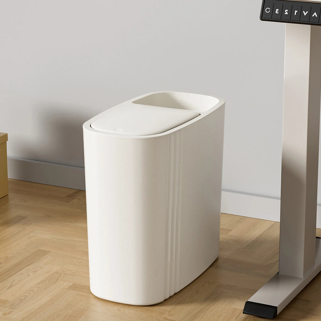 12L Odor-Sealing Press-Lid Trash Can – Slim & Compact