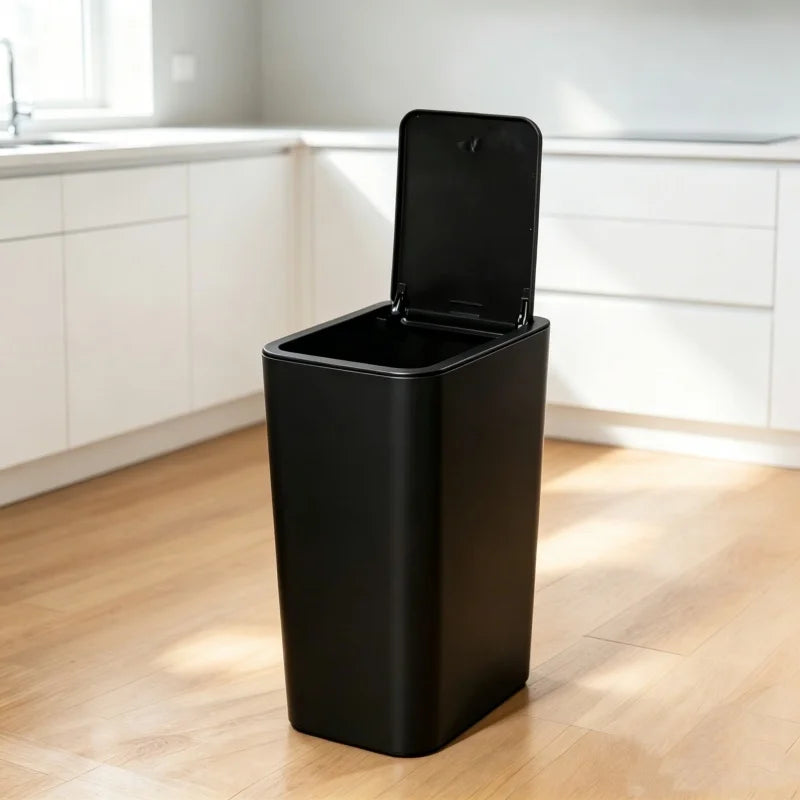 10L Slim Press-Lid Trash Can – Odor-Sealing, Lightweight