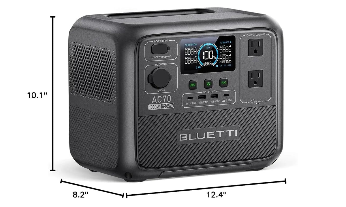 BLUETTI AC70 Portable Power Station – 768Wh Solar Generator