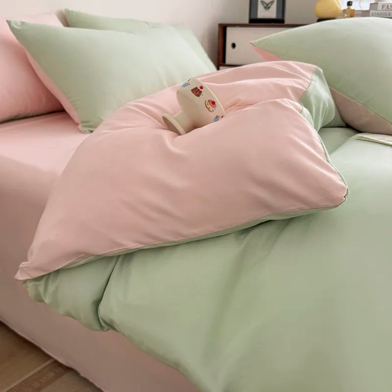 Dreamreal Washed Cotton Duvet Cover Set – 3-Piece Solid Bedding