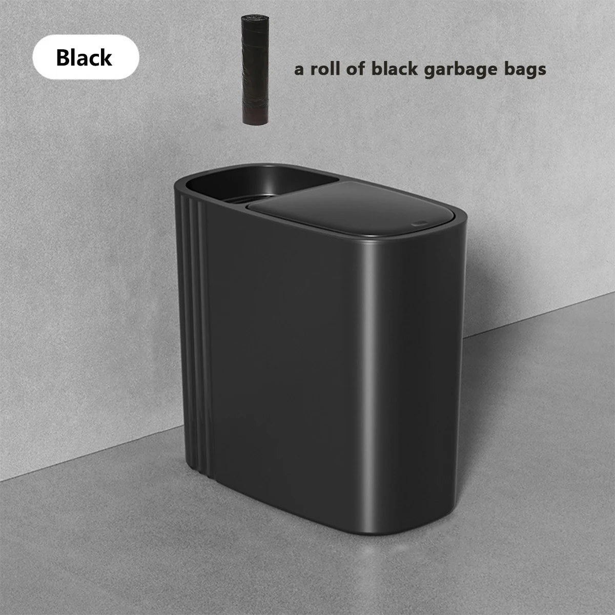 12L Odor-Sealing Press-Lid Trash Can – Slim & Compact