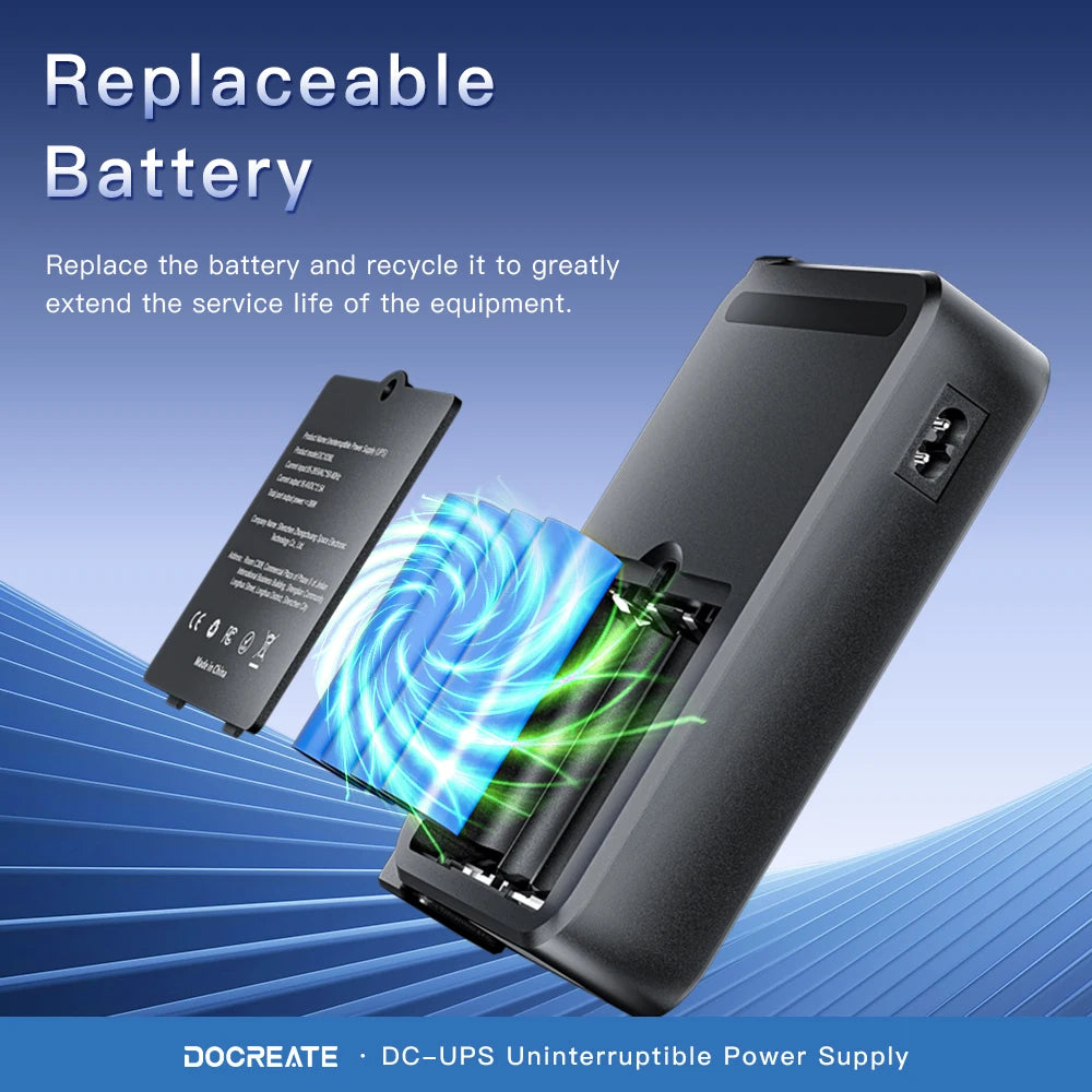 36W DC UPS Power Supply — 5V/9V/12V Backup for Routers & CCTV