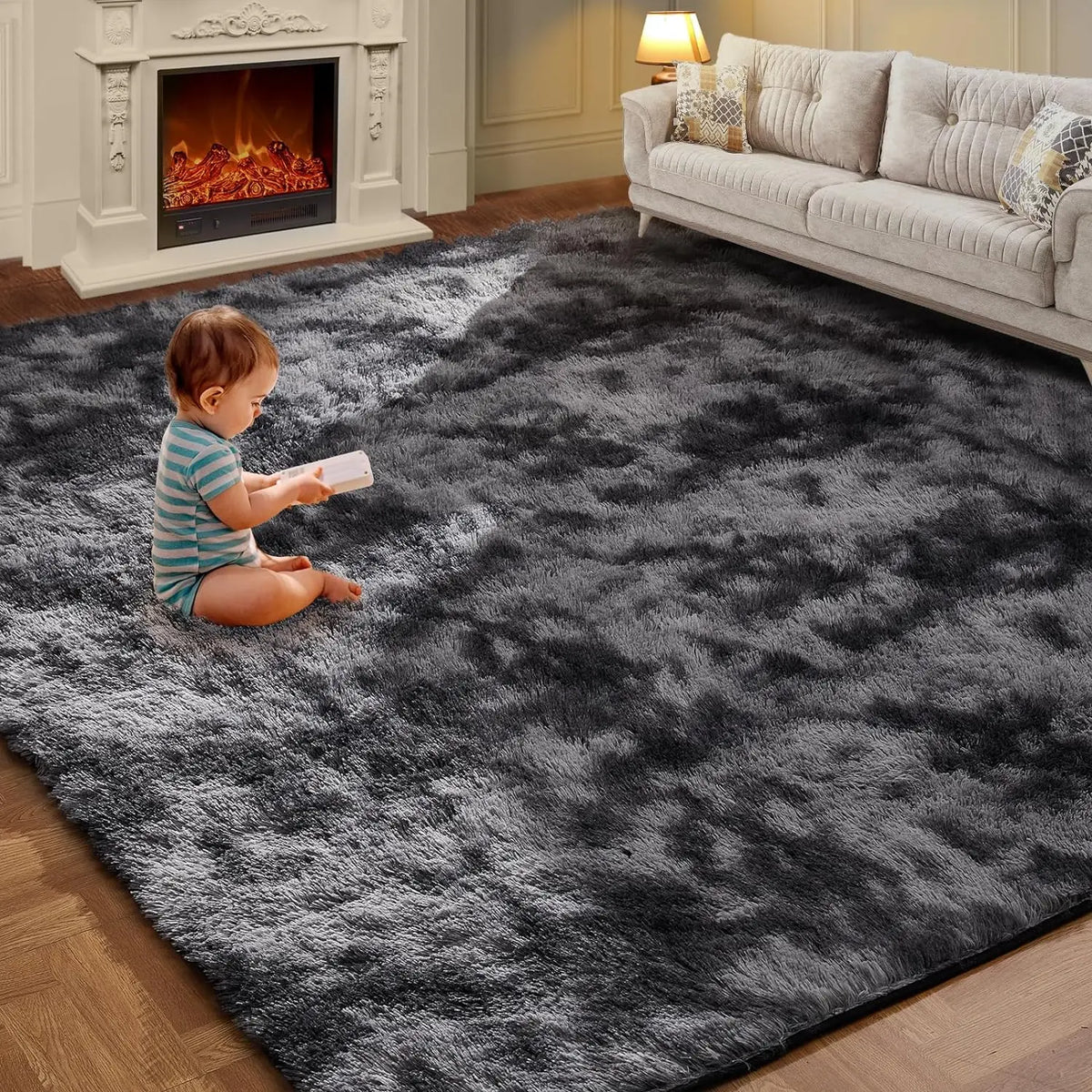 Soft Plush Tie-Dye Carpet – Non-Slip, Multi-Size