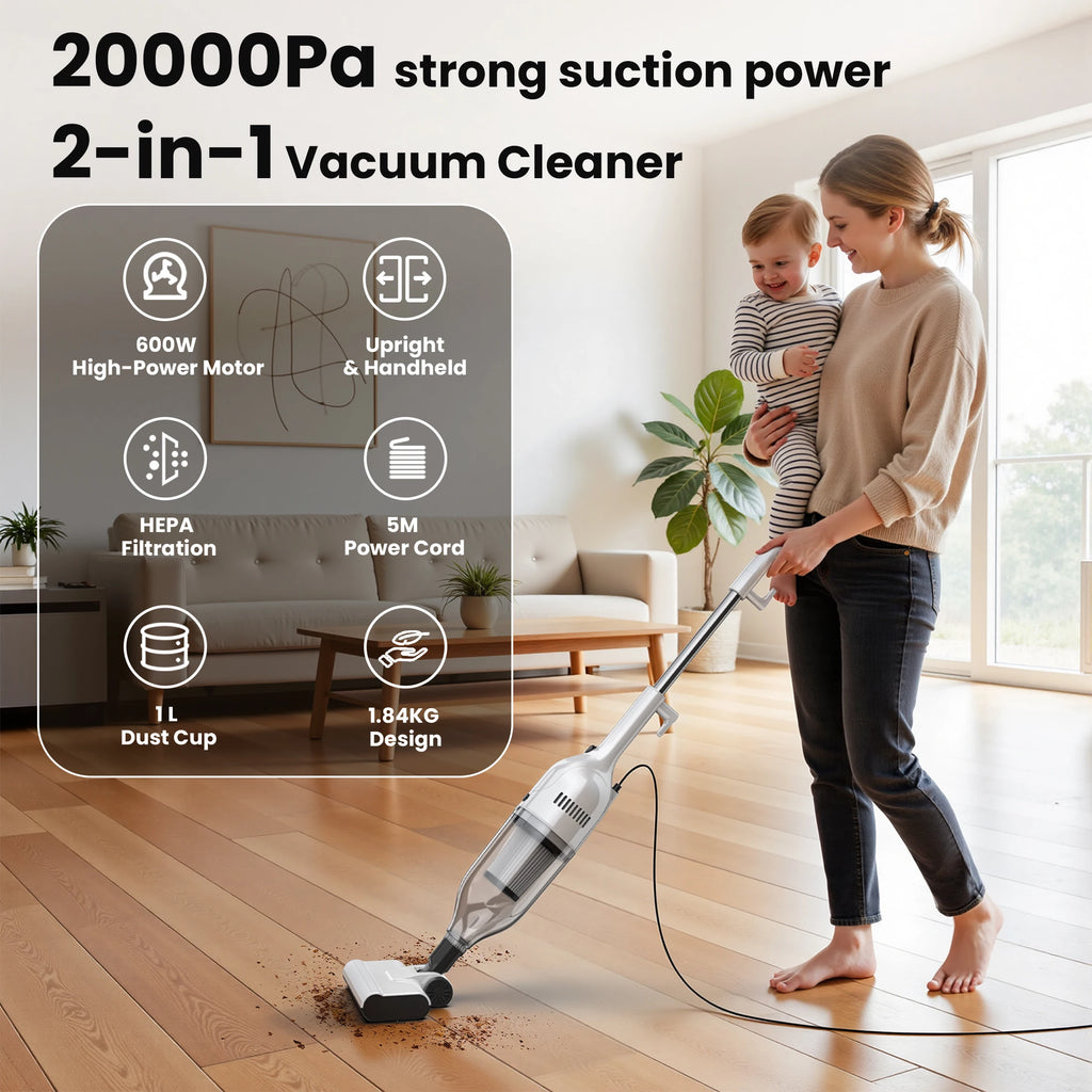 R7 Corded Stick Vacuum Cleaner – 600W, 20Kpa, 3-in-1 Handheld