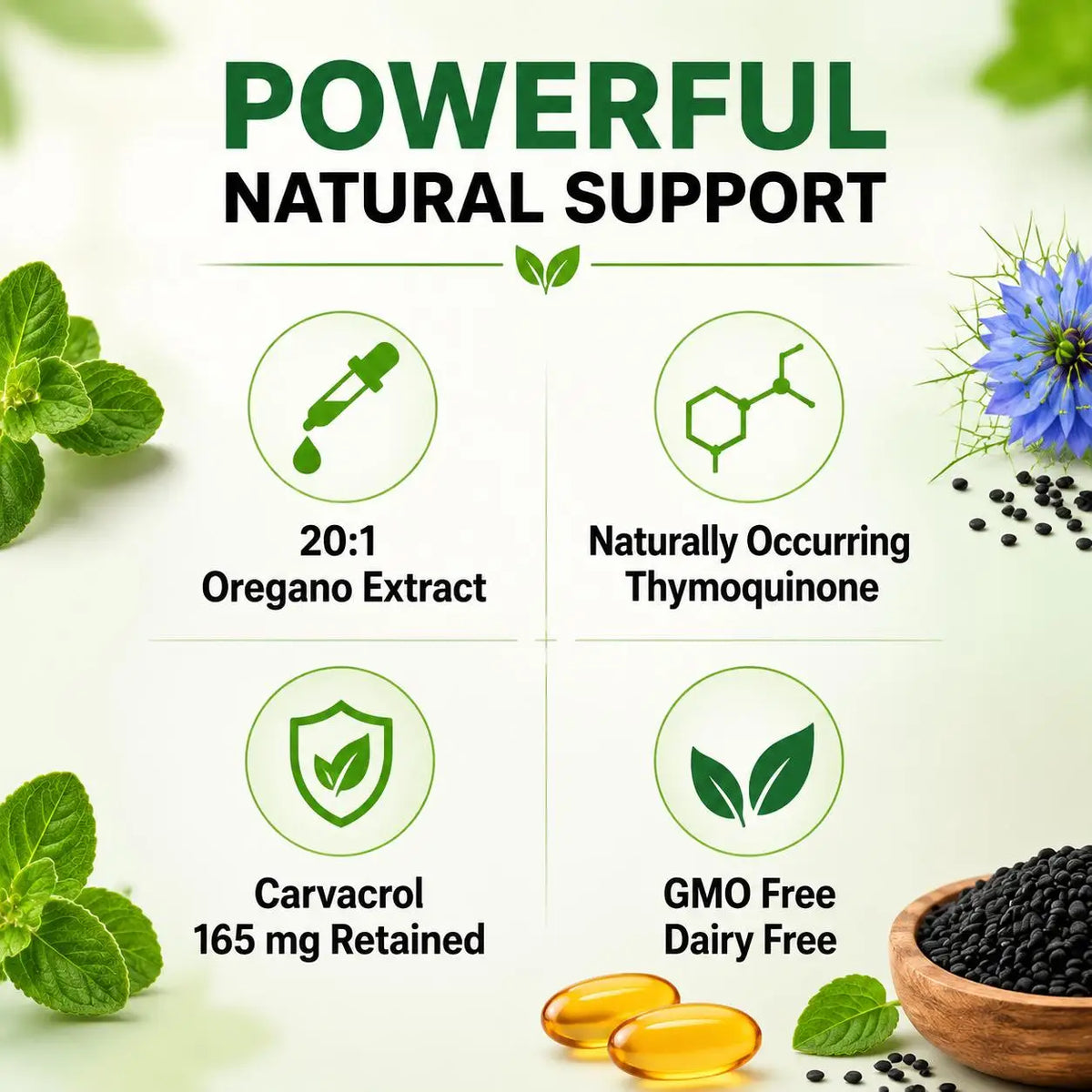 Oil of Oregano & Black Seed Oil Softgels, 300 Count