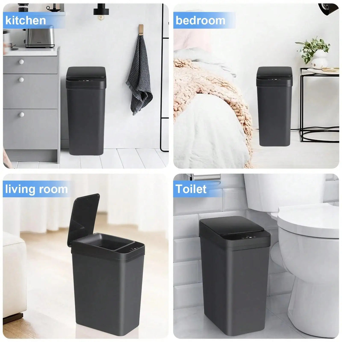 Smart Motion Sensor Trash Can 2-Pack – 8L, Touchless