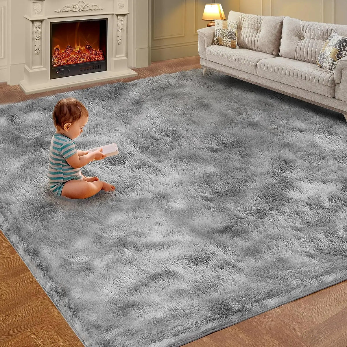 Soft Plush Tie-Dye Carpet – Non-Slip, Multi-Size