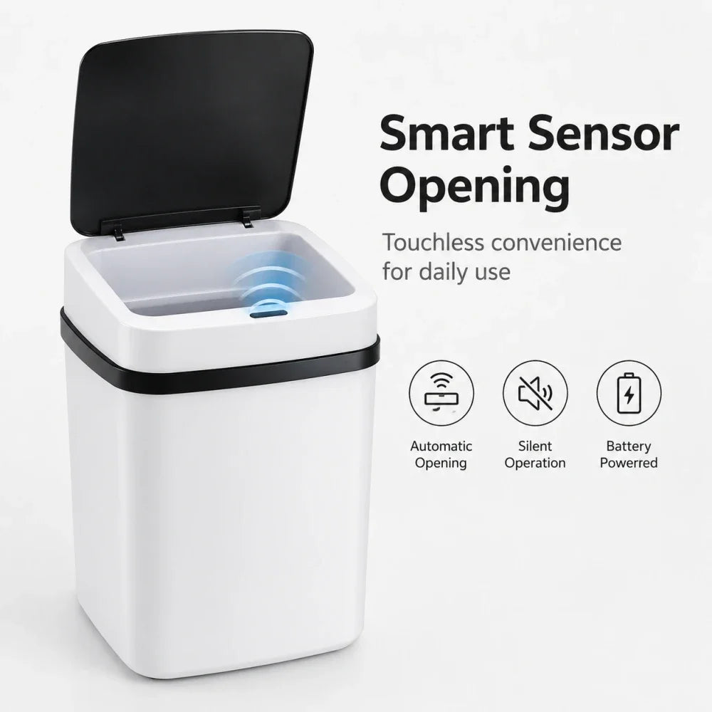 13L Smart Sensor Trash Can – Waterproof, Touchless