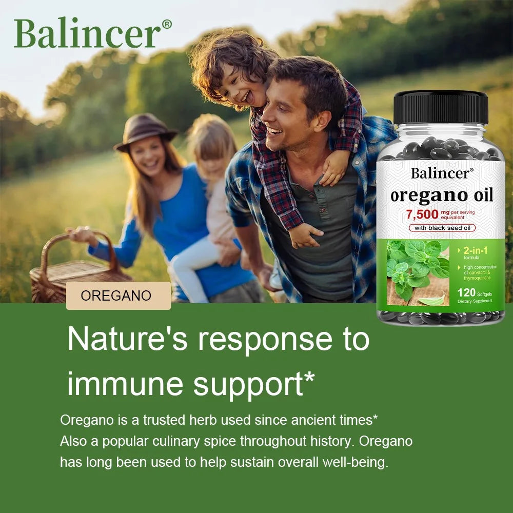 Oregano Oil 7,500mg + Black Seed Oil Capsules