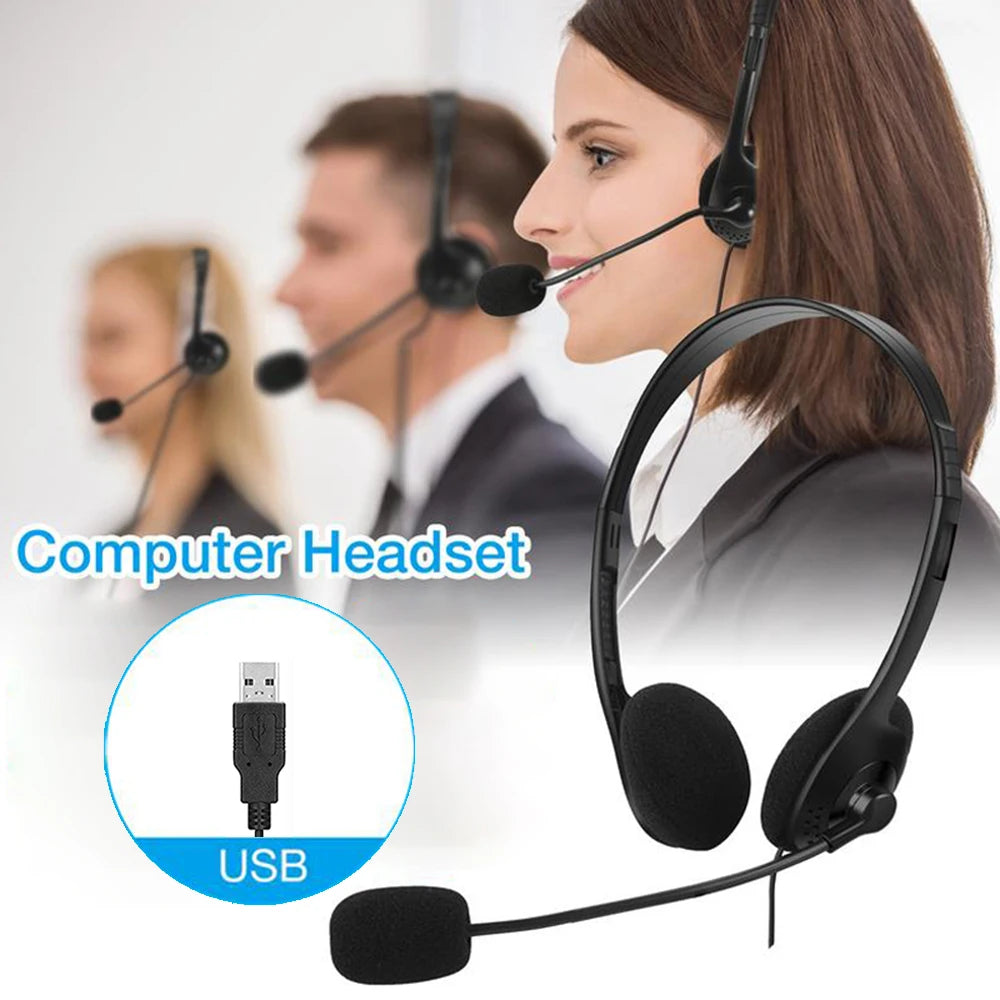 Virwir USB Wired Headset with Noise-Cancelling Mic
