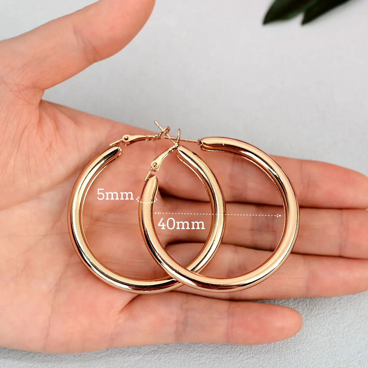 Smooth Circle Hoop Earrings – Gold & Silver, 15mm–70mm | Women's Fashion Jewelry