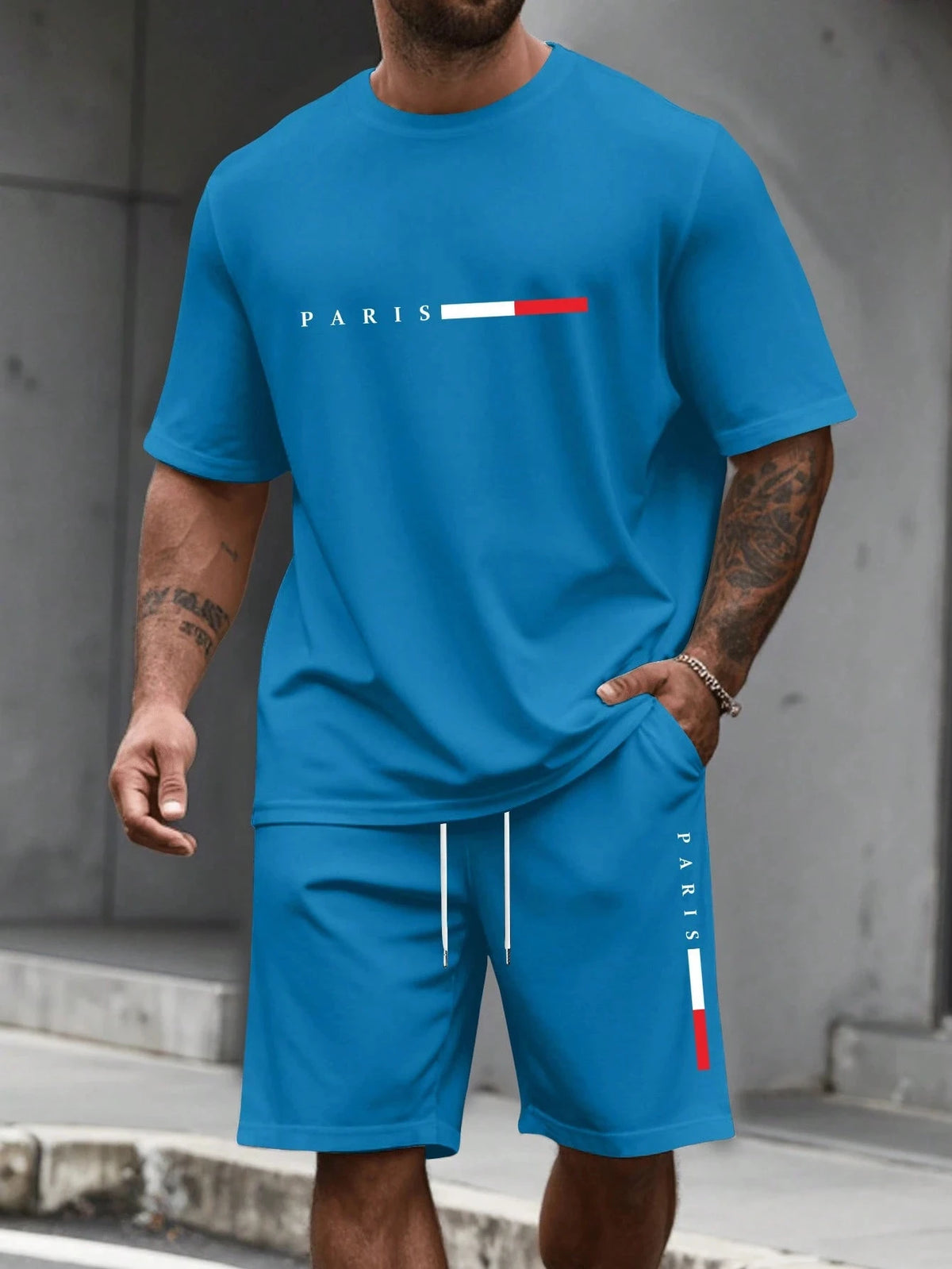 Men’s Printed T-Shirt & Shorts Set