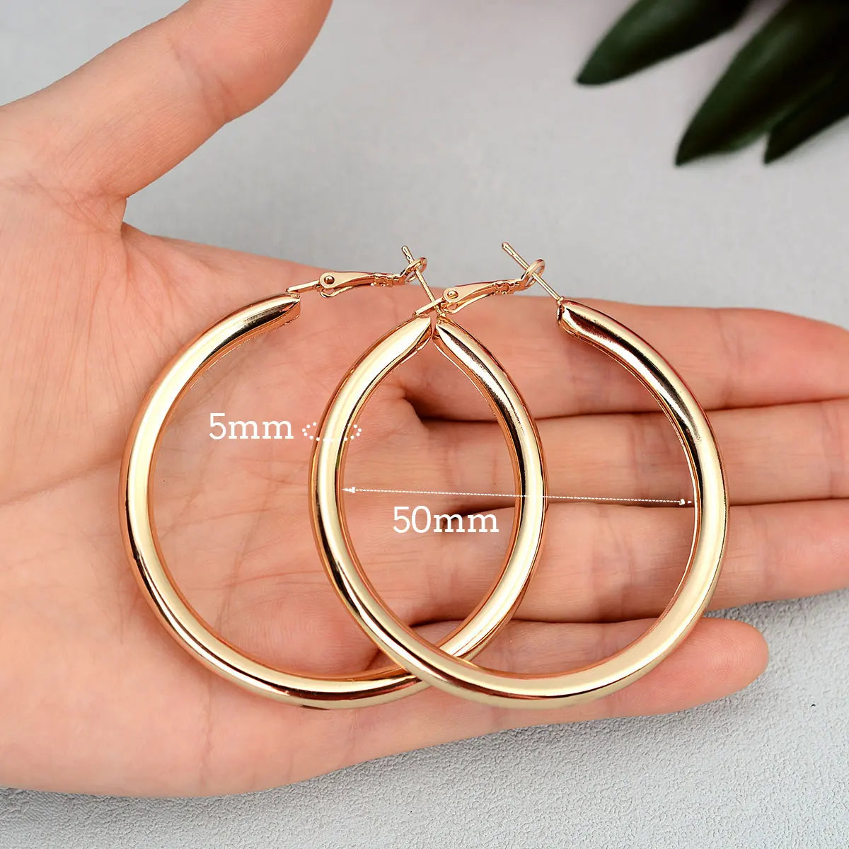 Smooth Circle Hoop Earrings – Gold & Silver, 15mm–70mm | Women's Fashion Jewelry