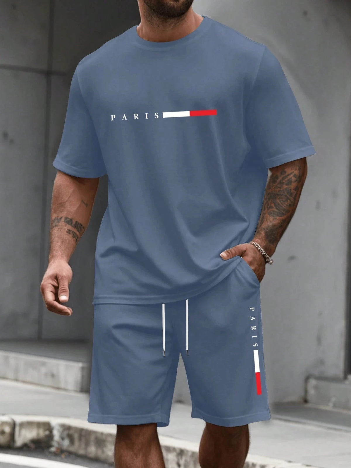 Men’s Printed T-Shirt & Shorts Set
