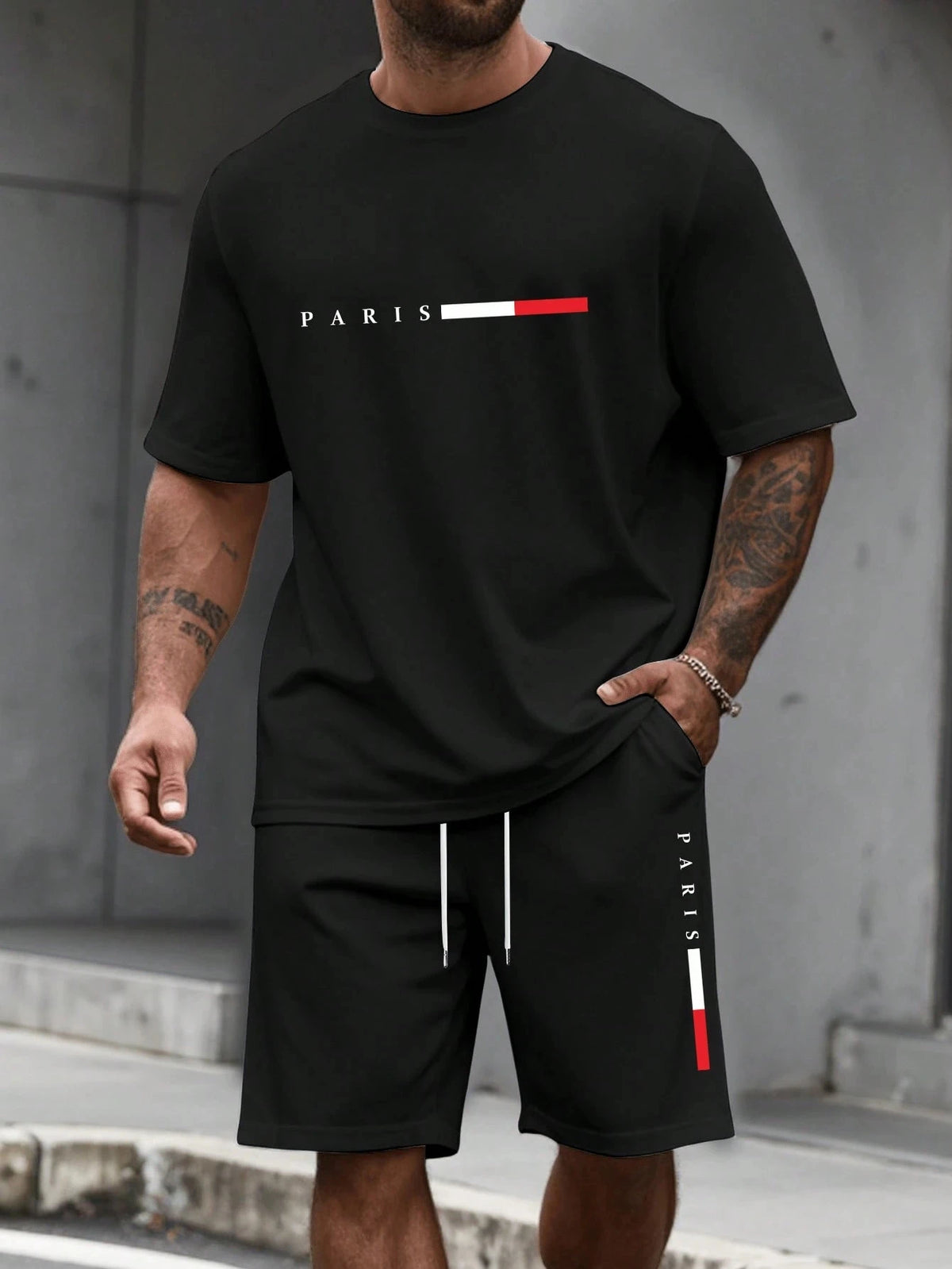 Men’s Printed T-Shirt & Shorts Set