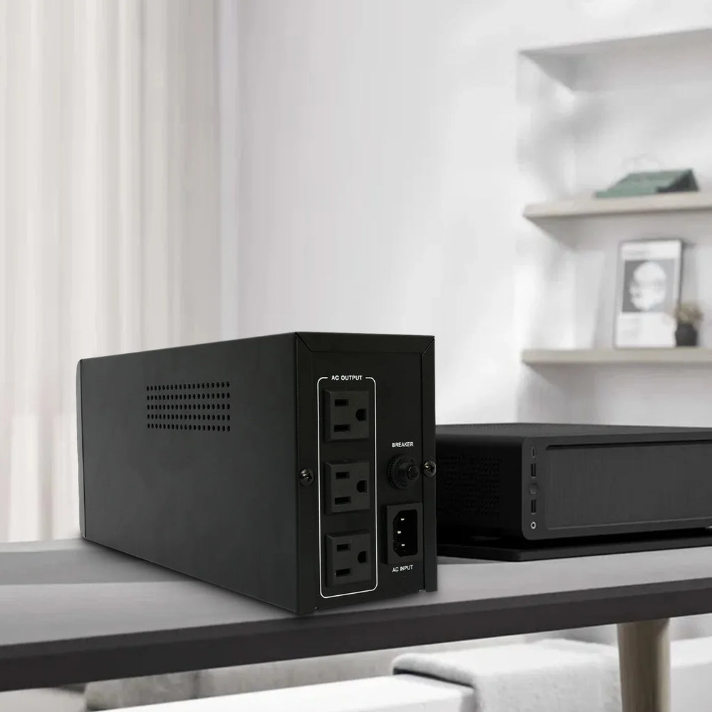 500VA 300W UPS Battery Backup – Surge Protection with 3 Outlets