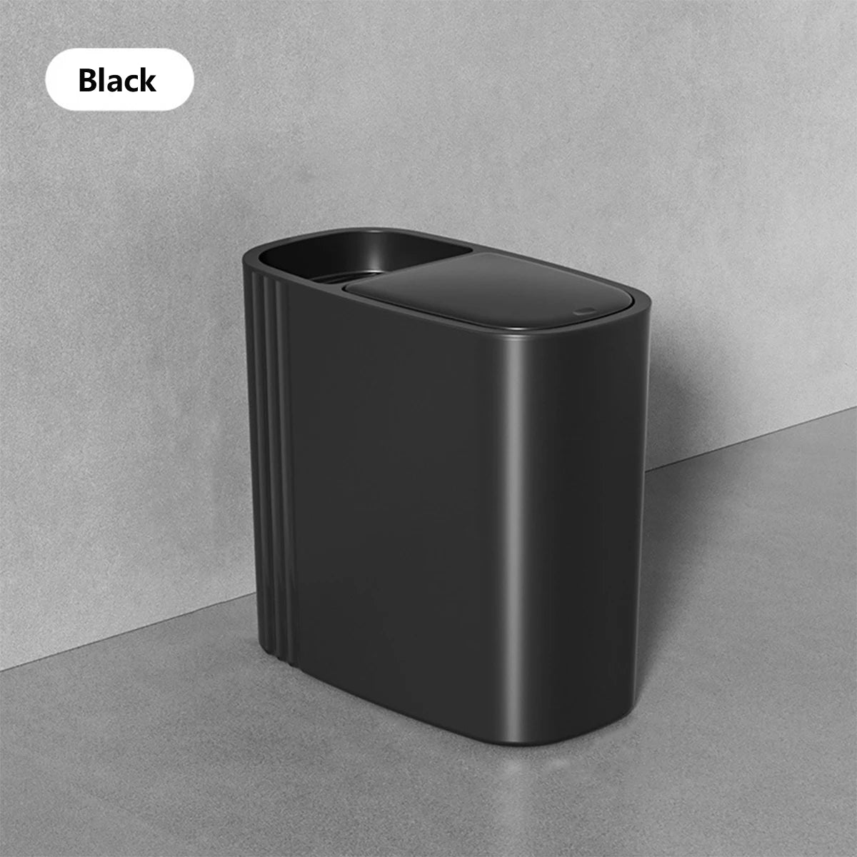 12L Odor-Sealing Press-Lid Trash Can – Slim & Compact