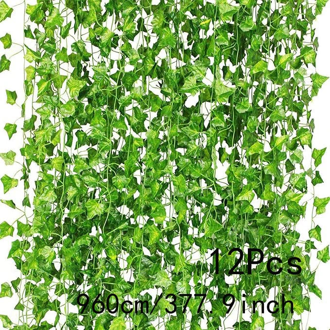 Artificial Ivy Garland – 12-Pack, 9.6m Total