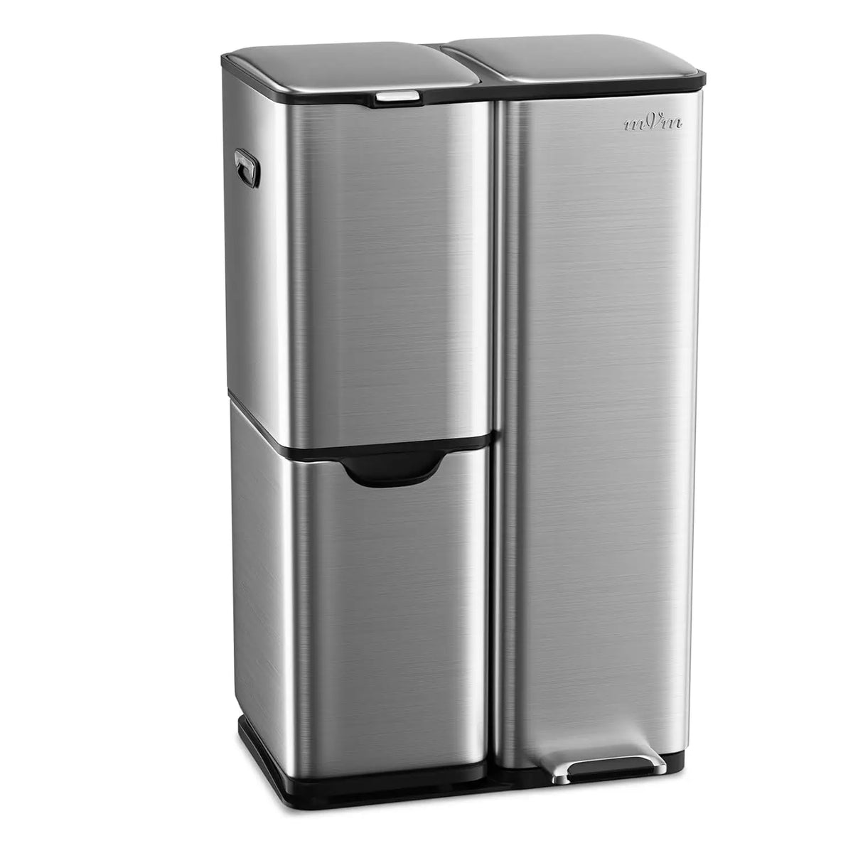 60L Three-Compartment Stainless Steel Recycling Bin