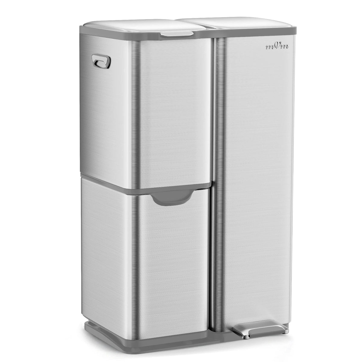 60L Three-Compartment Stainless Steel Recycling Bin
