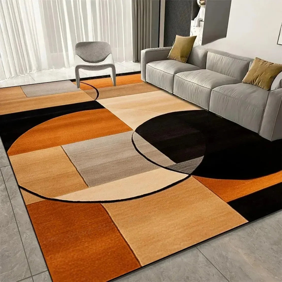Modern Geometric Area Rug – Non-Slip, Multi-Size