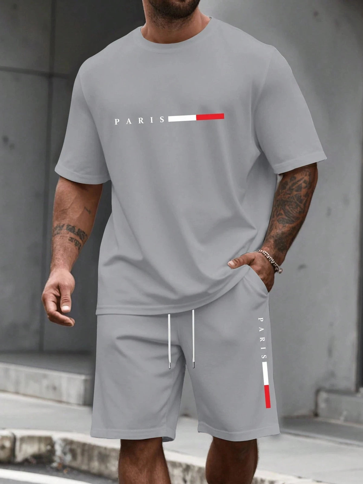Men’s Printed T-Shirt & Shorts Set