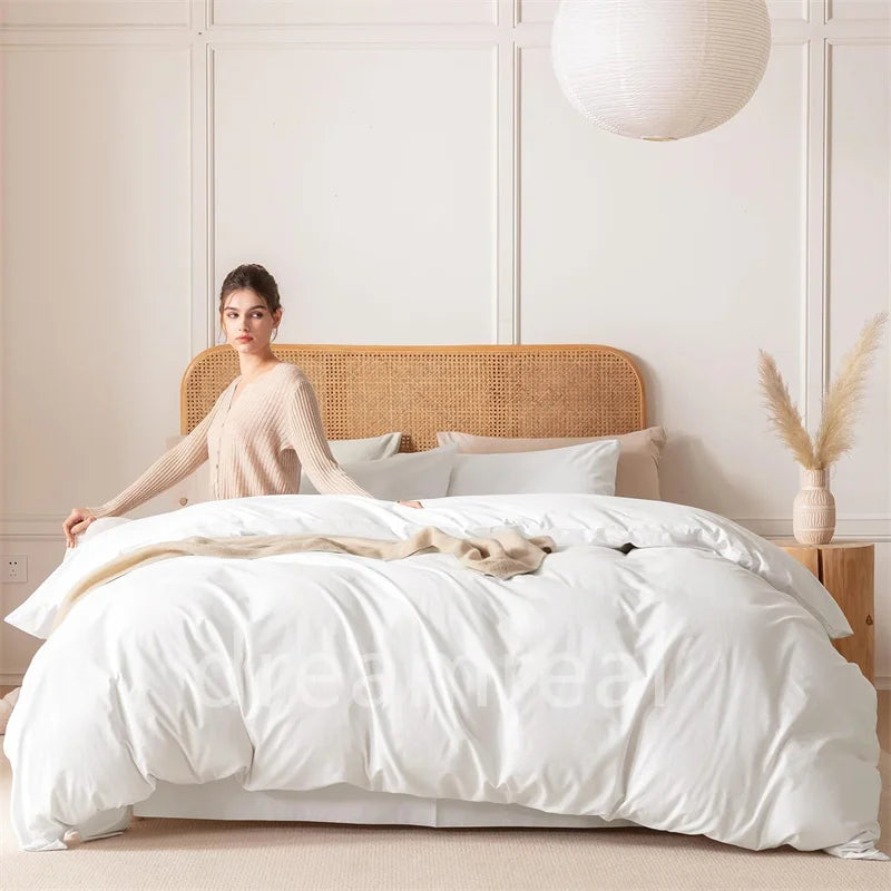 Dreamreal 100% Washed Cotton Bedding Set – 4-Piece Duvet Cover Set