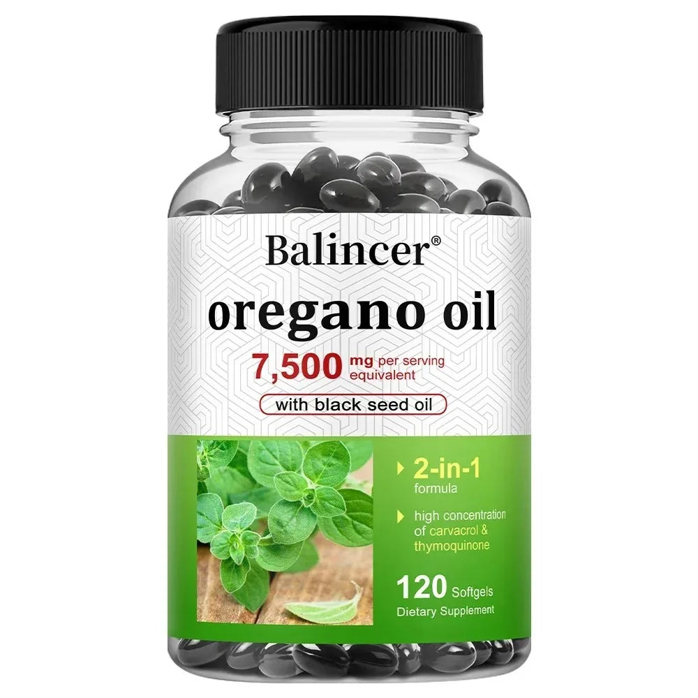 Oregano Oil 7,500mg + Black Seed Oil Capsules