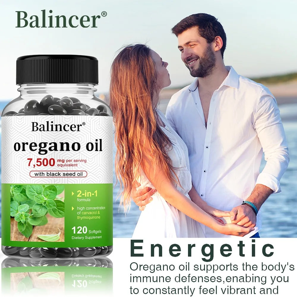 Oregano Oil 7,500mg + Black Seed Oil Capsules