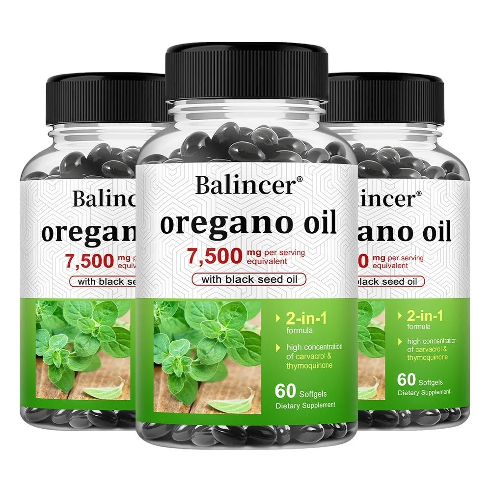 Oregano Oil 7,500mg + Black Seed Oil Capsules
