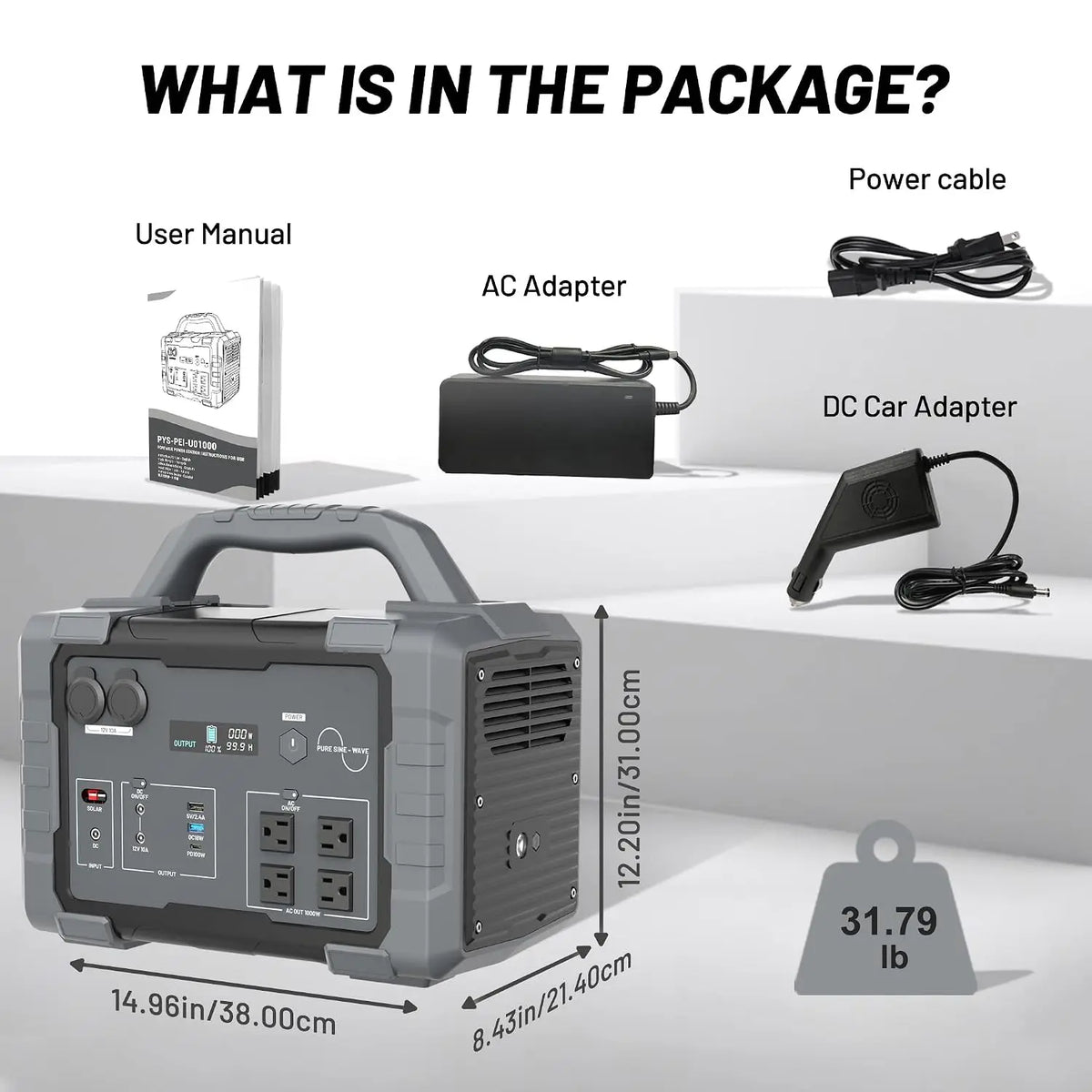 1000W Portable Power Station – 1024Wh LiFePO4 Solar Generator