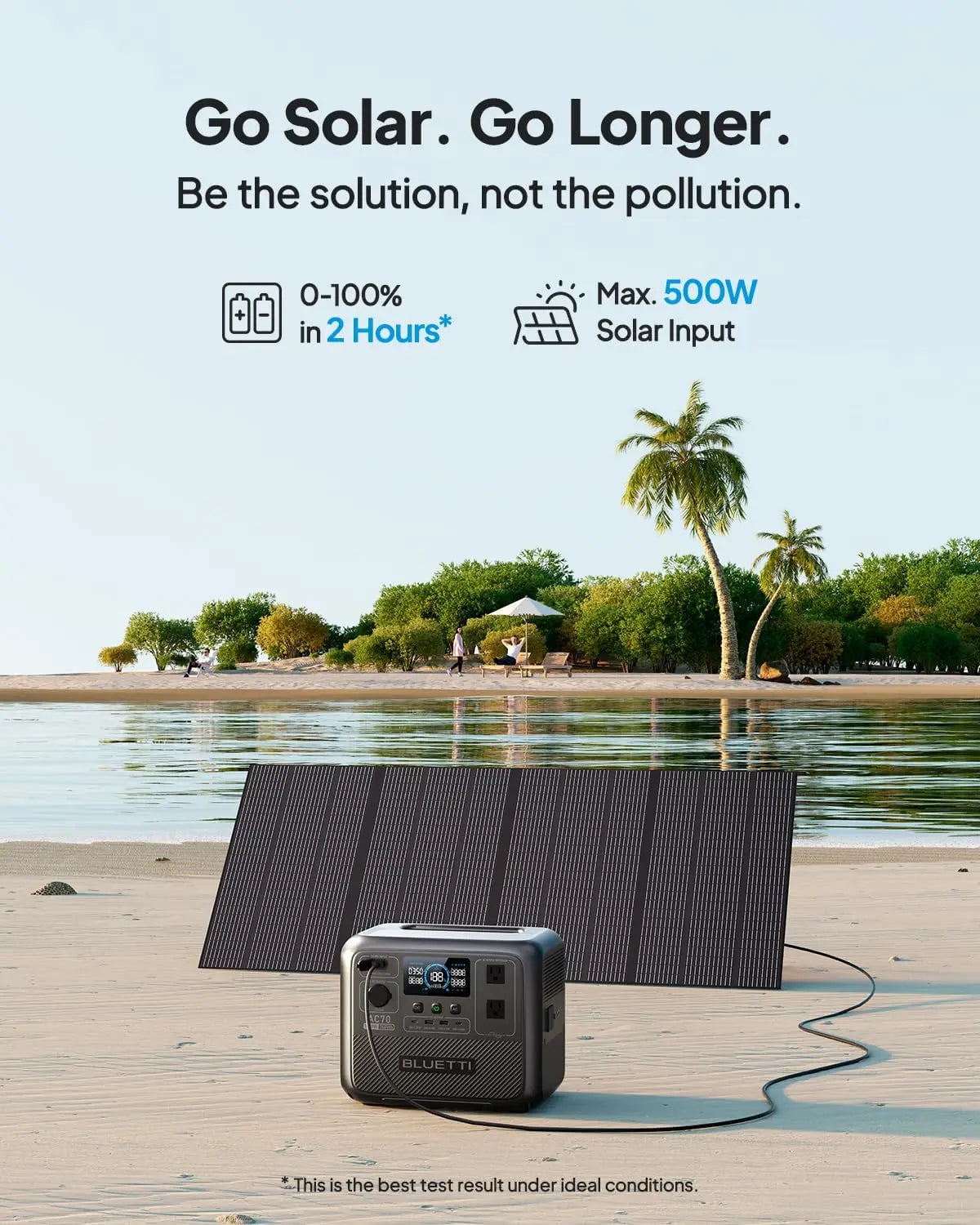 BLUETTI AC70 Portable Power Station – 768Wh Solar Generator
