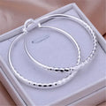 925 Sterling Silver 5cm Circle Hoop Earrings for Women – Elegant Wedding & Party Jewelry