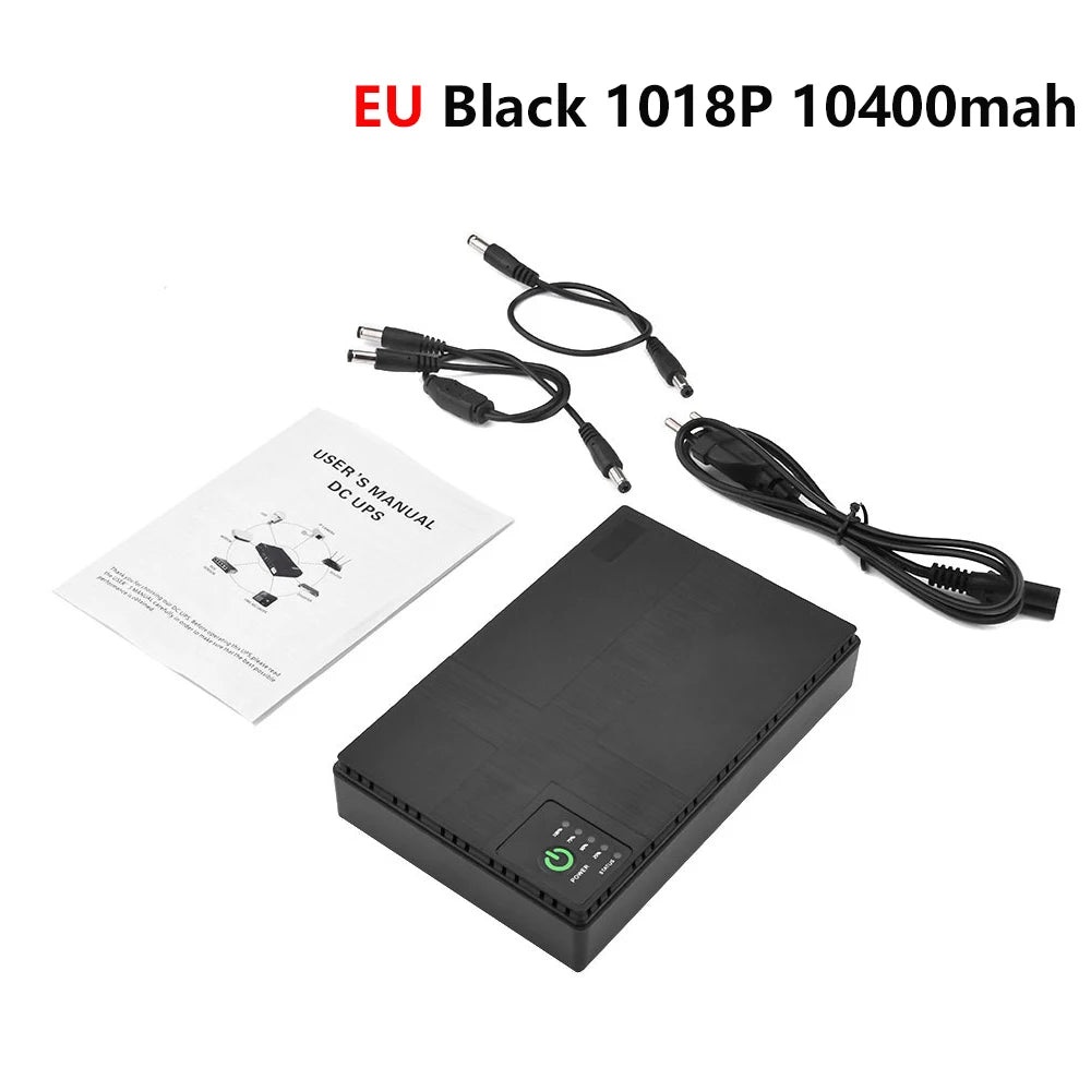 Portable UPS Power Bank — 8800mAh / 10400mAh with DC 12V/9V/5V Output for Routers & Security Systems
