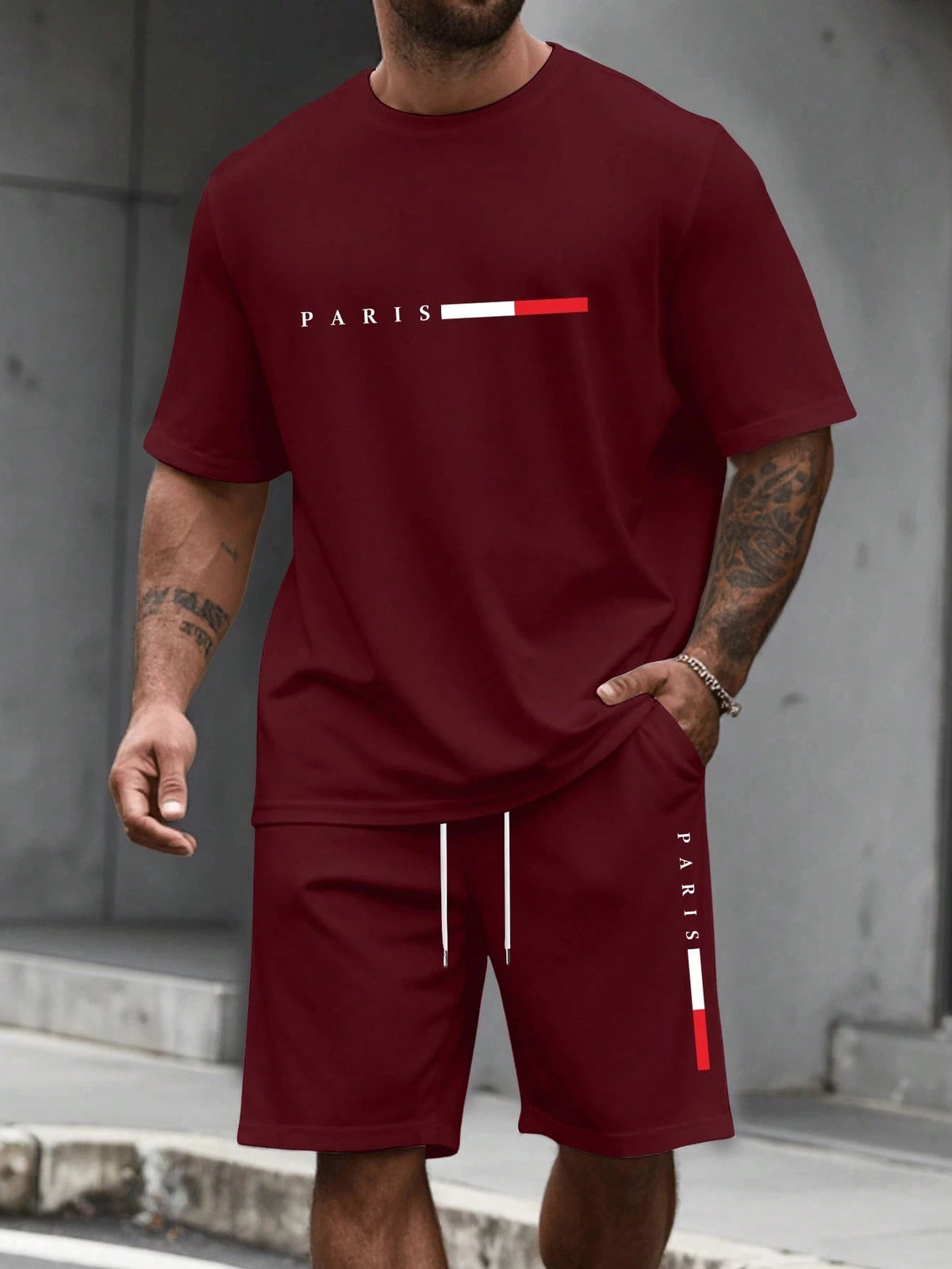 Men’s Printed T-Shirt & Shorts Set