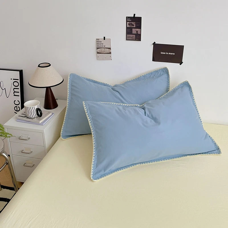 Dreamreal Washed Cotton Bedding Set – 4-Piece Flat or Fitted Sheet Set