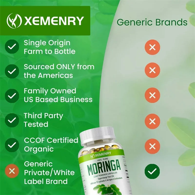 Organic Moringa Capsules – Superfood for Energy, Immunity & Detox