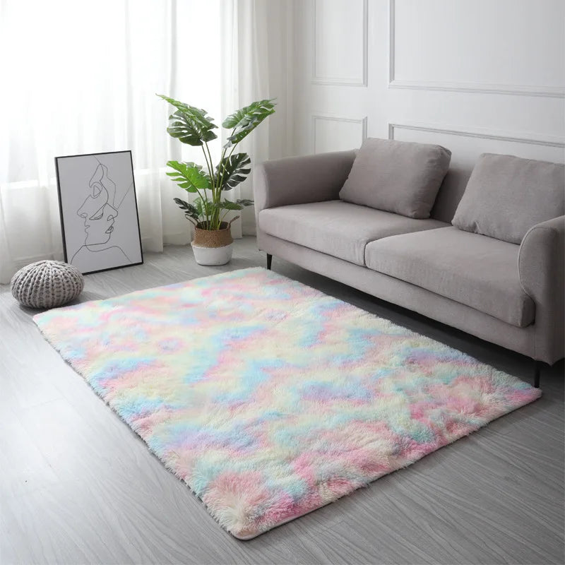 Soft Plush Tie-Dye Carpet – Non-Slip, Multi-Size