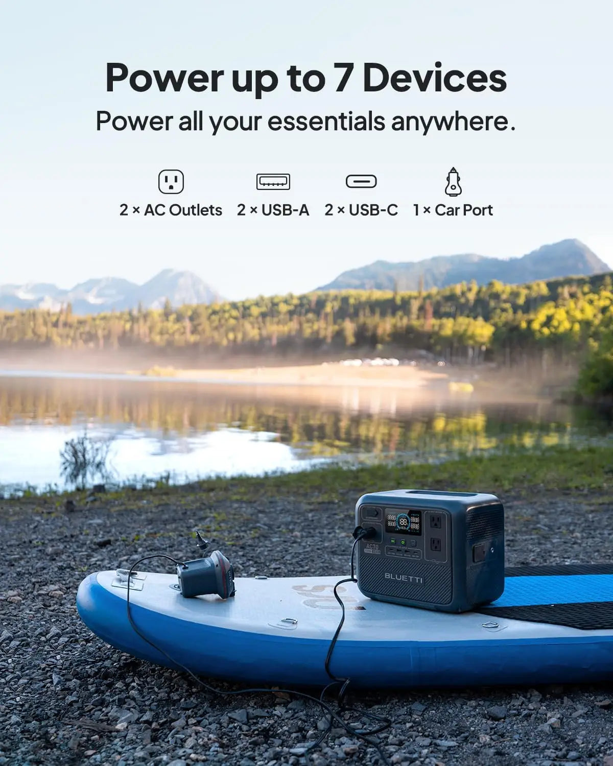 BLUETTI AC70 Portable Power Station – 768Wh Solar Generator