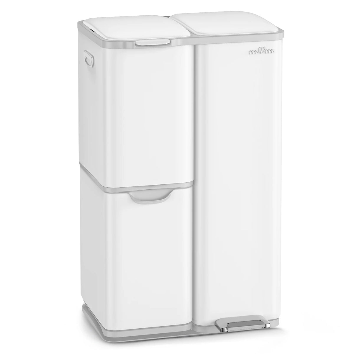 60L Three-Compartment Stainless Steel Recycling Bin