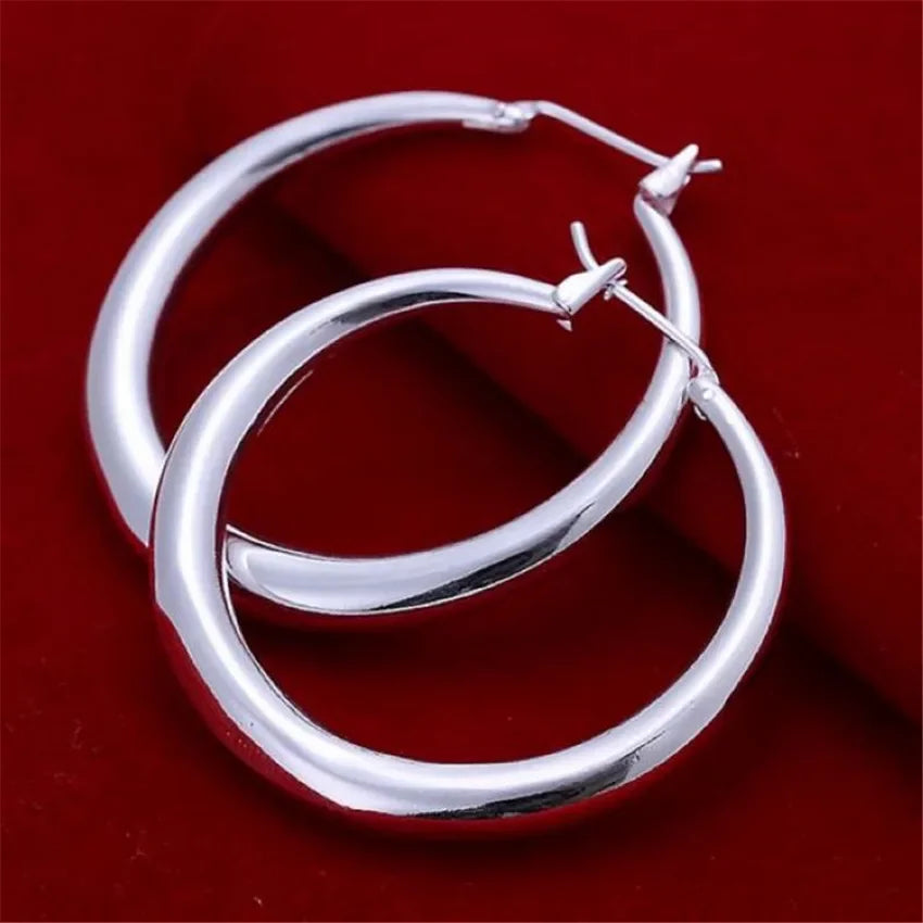 URMYLADY 925 Sterling Silver Big Hoop Earrings – 33mm Circle Hoops for Women