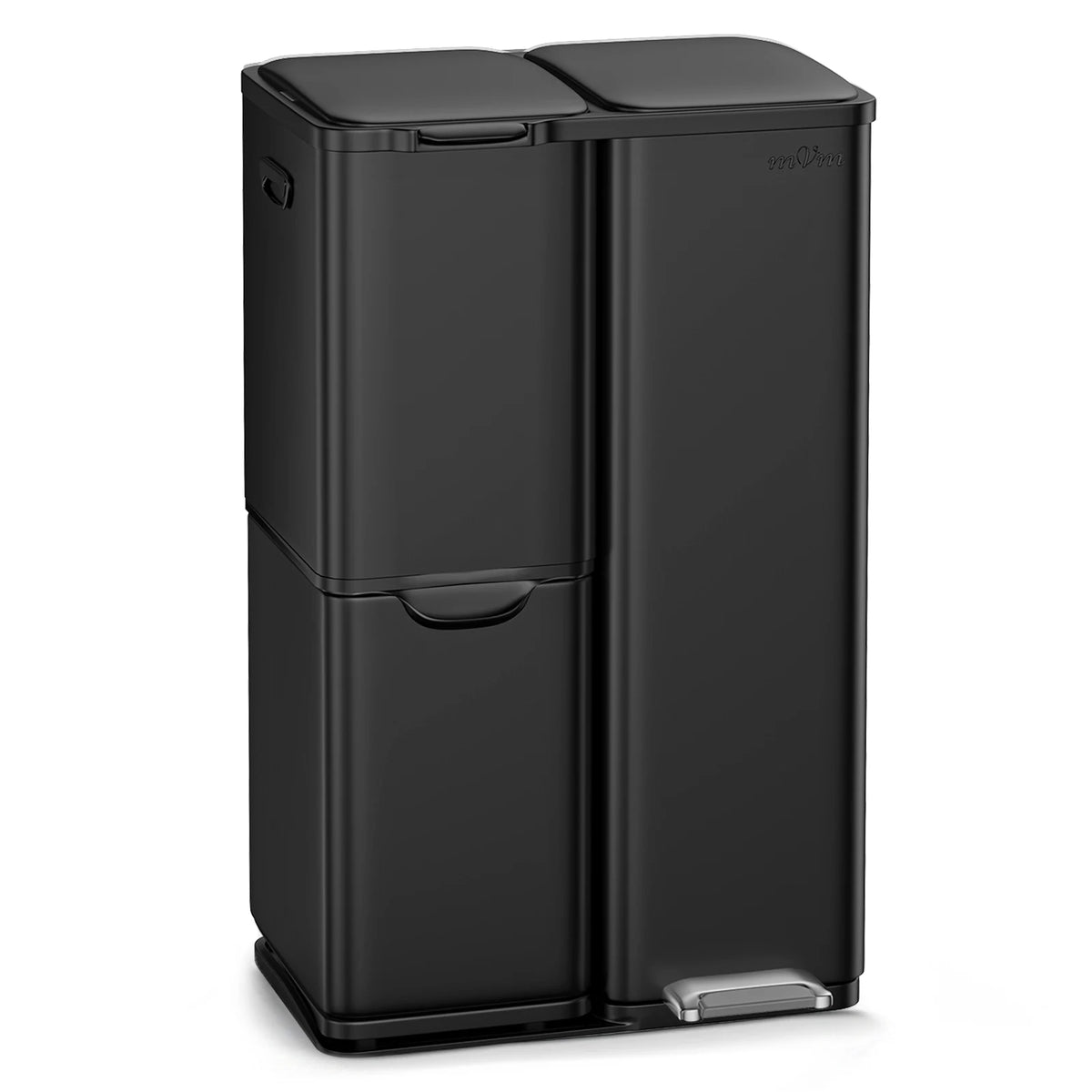 60L Three-Compartment Stainless Steel Recycling Bin